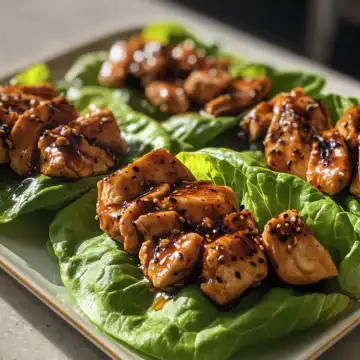 Hot Honey Chicken Lettuce Wraps taken with iphone 15 pro max --iw 2 --ar 4:5 --v 6.1 --raw