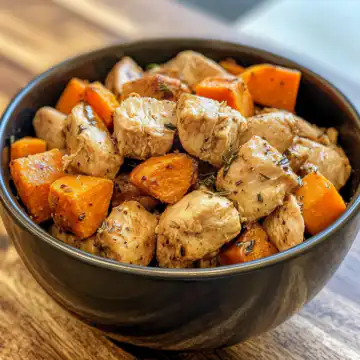 Instant Pot Chicken and Sweet Potato taken with iphone 15 pro max --iw 2 --ar 4:5 --v 6.1 --raw
