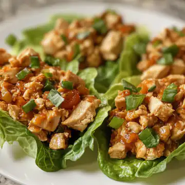 Peanut Chicken Lettuce Wraps taken with iphone 15 pro max --iw 2 --ar 4:5 --v 6.1 --raw