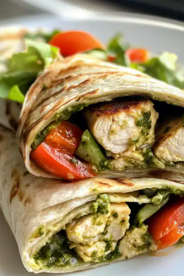 Pesto Chicken Wraps taken with iphone 15 pro max --iw 2 --ar 4:5 --v 6.1 --raw