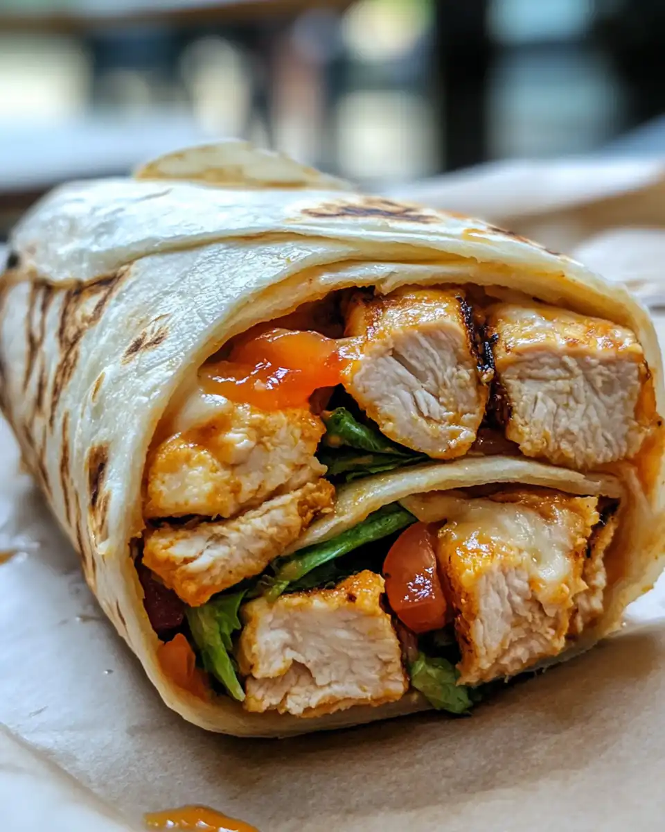 Sweet and tangy chicken wrap fresh and ready near intro section