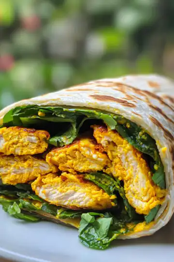 Turmeric Chicken Wrap taken with iphone 15 pro max --iw 2 --ar 4:5 --v 6.1 --raw