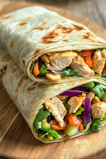 Weight Watchers Thai Chicken Wraps taken with iphone 15 pro max --iw 2 --ar 4:5 --v 6.1 --raw